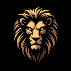 Obraz premium Simple lion head monochrome logo no text