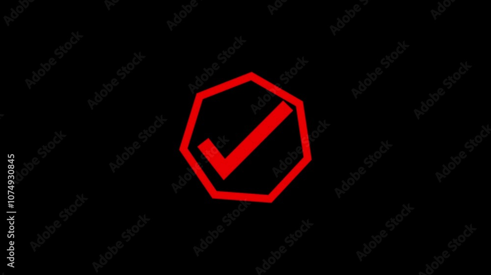 Poster check mark verified selection, approve and confirm sign in circle. right and wrong for correct accep