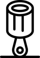 Simple black and white icon of a paint roller applying fresh paint to a wall, perfect for home renovation projects