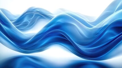 Naklejka premium Abstract Blue Wave on White Background with Light Effects – High-Resolution Photography, Insanely Detailed Vector Illustration, Fine Details, Isolated on Clean White for Stock Photo Quality