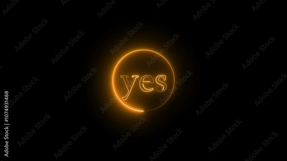 Poster yes mark animation. check mark neon animation on transparent background. success, accepted. 4k video