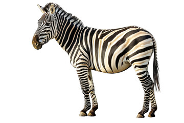 Fototapeta premium Zebra Isolated on Transparent or White Background