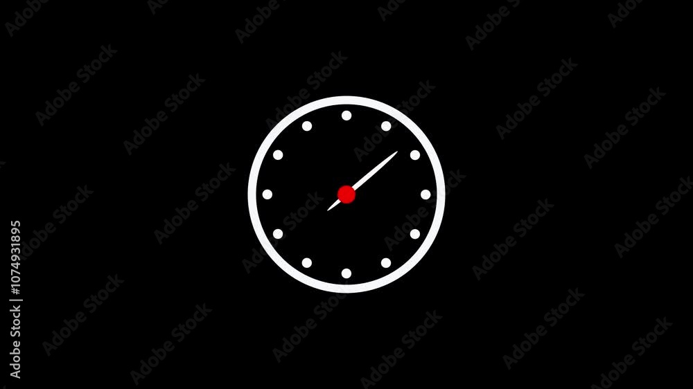 Poster animation wall clock counterclockwise. 1 hour back. suitable for daylight savings time ends. stopwat