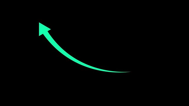 Business growth arrow and graph chart, Business line arrow, improvement, business strategy, arrow rising up. Arrows animation on transparent background, Set of animated arrows on alpha channel, 4k.