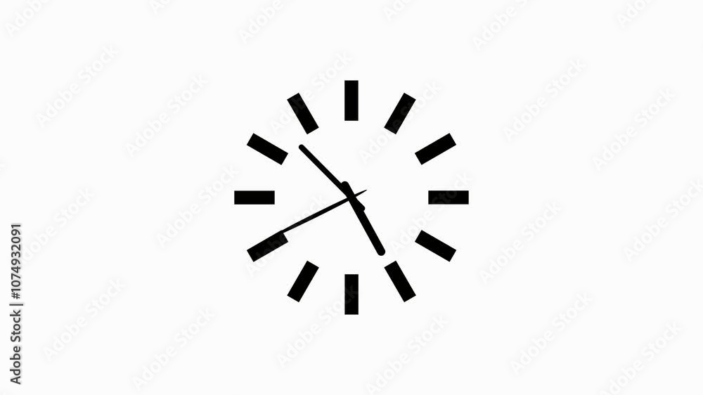 Poster animation wall clock counterclockwise. 1 hour back. suitable for daylight savings time ends. stopwat