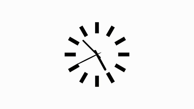 Animation wall clock counterclockwise. 1 hour back. suitable for Daylight Savings Time Ends. Stopwatch animated icon. Clock with moving arrows. Loop.
