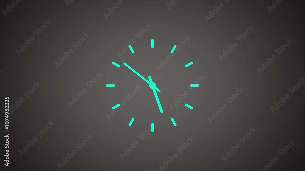 Poster animation wall clock counterclockwise. 1 hour back. suitable for daylight savings time ends. stopwat