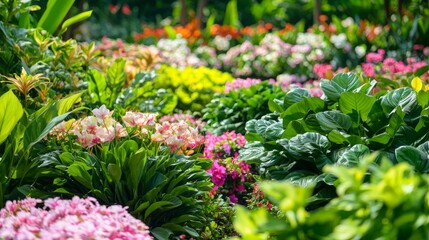 Obraz premium Resilient Vibrant Flower Garden Thriving Amid Climate Change Challenges