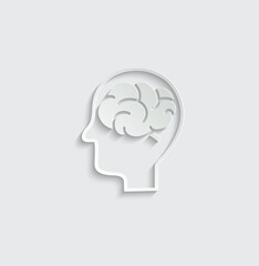 human head with brain vector icon