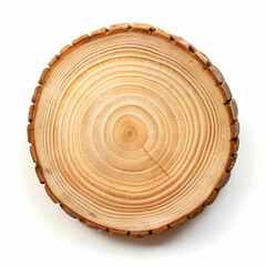 Fototapeta premium A small wooden branch with visible tree rings, laid flat to showcase its natural