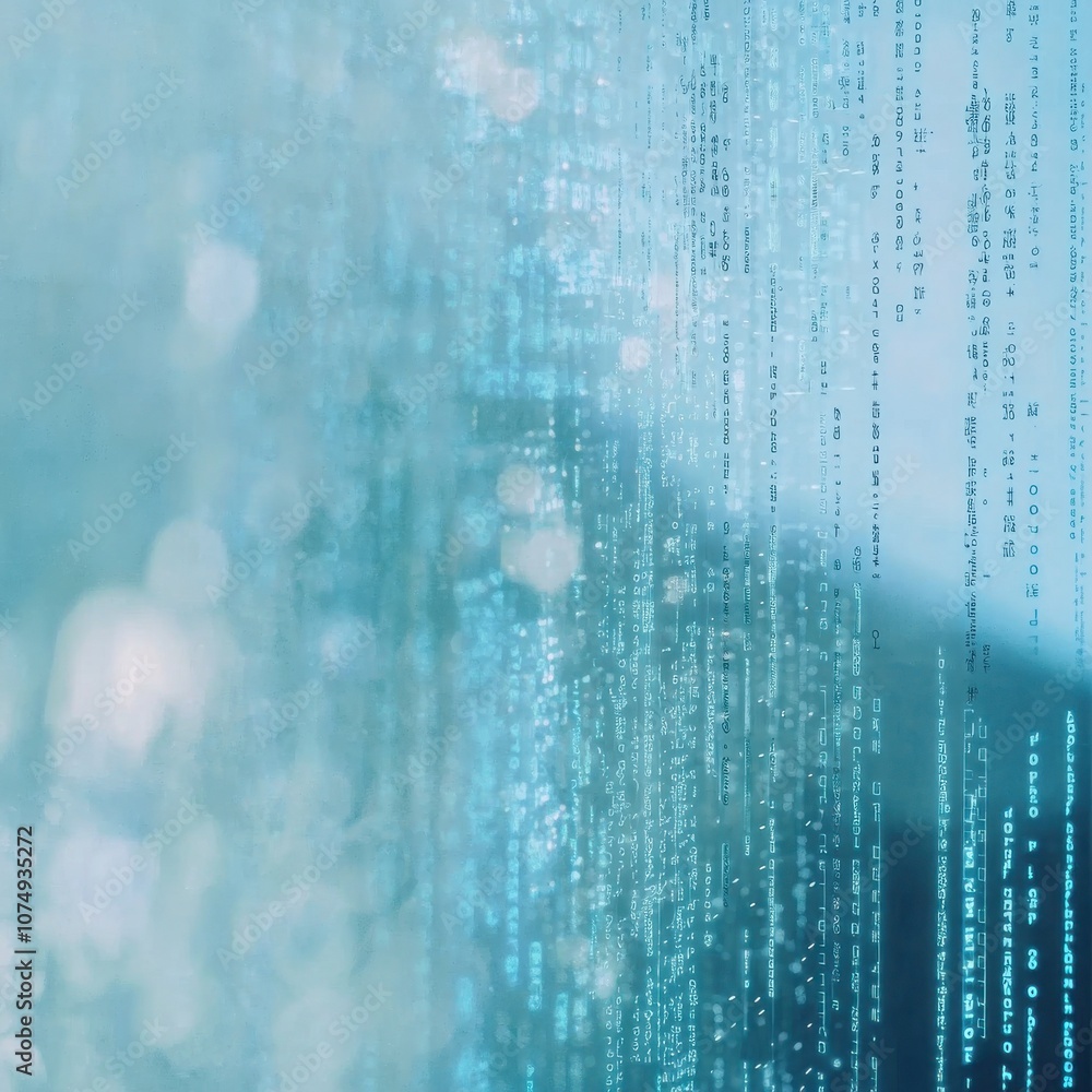Poster An abstract representation of data flow showcasing vibrant patterns and luminous elements in a technological environment