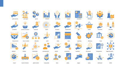 color icon collection , Gross Domestic Product (GDP) business
