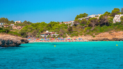 Cala Mendia, Manacor Sea Coast, Mediterranean Sea, Mallorca, Balearic Islands, Spain, Europe