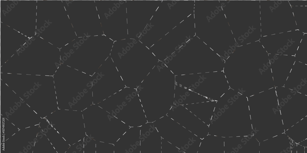 Wall mural abstract black broken stained-glass background with gray dots. geometric seamless pattern with 3d sh