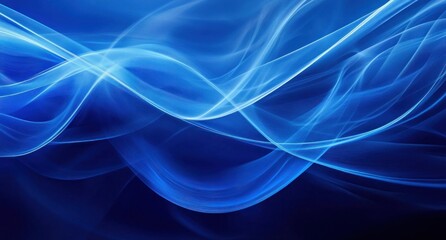 Fototapeta premium Abstract Blue Waves on a Dark Background