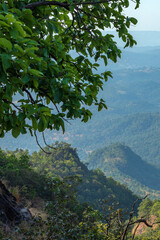 Beautiful view of satpura mountain range, View from Chouragarh Lord Shiva temple, Pachmarhi, Madhya Pradesh, India.