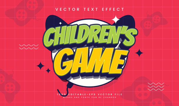 Children game editable vector text effect, carton comic concept. Suitable for gaming happy theme.