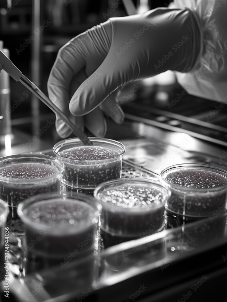 Poster handling test tubes with substances.