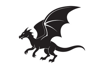 Dragon Silhouette vector illustration, Dragon Silhouette, Dragon Silhouette PNG 