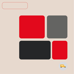 Background template for products with red, gray and black squares and copy space