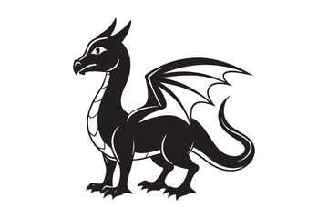 Dragon Silhouette vector illustration, Dragon Silhouette, Dragon Silhouette PNG 