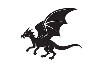 Dragon Silhouette vector illustration, Dragon Silhouette, Dragon Silhouette PNG 