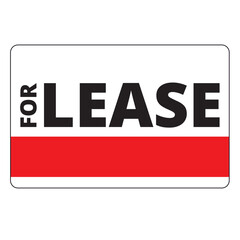 For lease sign with telephone number blank space on a white background
