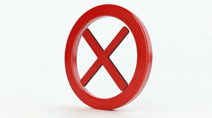 Obraz premium No mobile phones 3D prohibition sign with a crossed-out phone icon, isolated on a white background