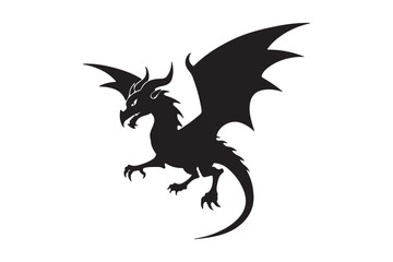 Dragon Silhouette vector illustration, Dragon Silhouette, Dragon Silhouette PNG 