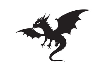 Dragon Silhouette vector illustration, Dragon Silhouette, Dragon Silhouette PNG 