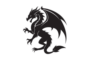 Dragon Silhouette vector illustration, Dragon Silhouette, Dragon Silhouette PNG 