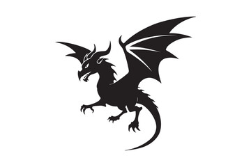 Dragon Silhouette vector illustration, Dragon Silhouette, Dragon Silhouette PNG 