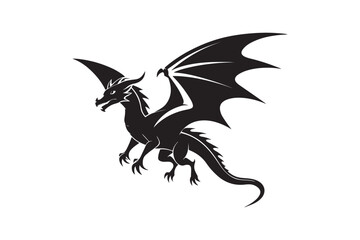 Dragon Silhouette vector illustration, Dragon Silhouette, Dragon Silhouette PNG 