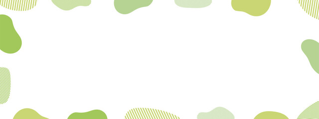 流体シェイプの抽象的なポップなフレーム　緑　黄色　Liquid abstract background. fluid vector banner template.