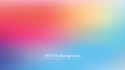 Smooth and blurry colorful gradient mesh background. Modern bright rainbow colors. Easy editable soft colored vector banner template. Premium quality
