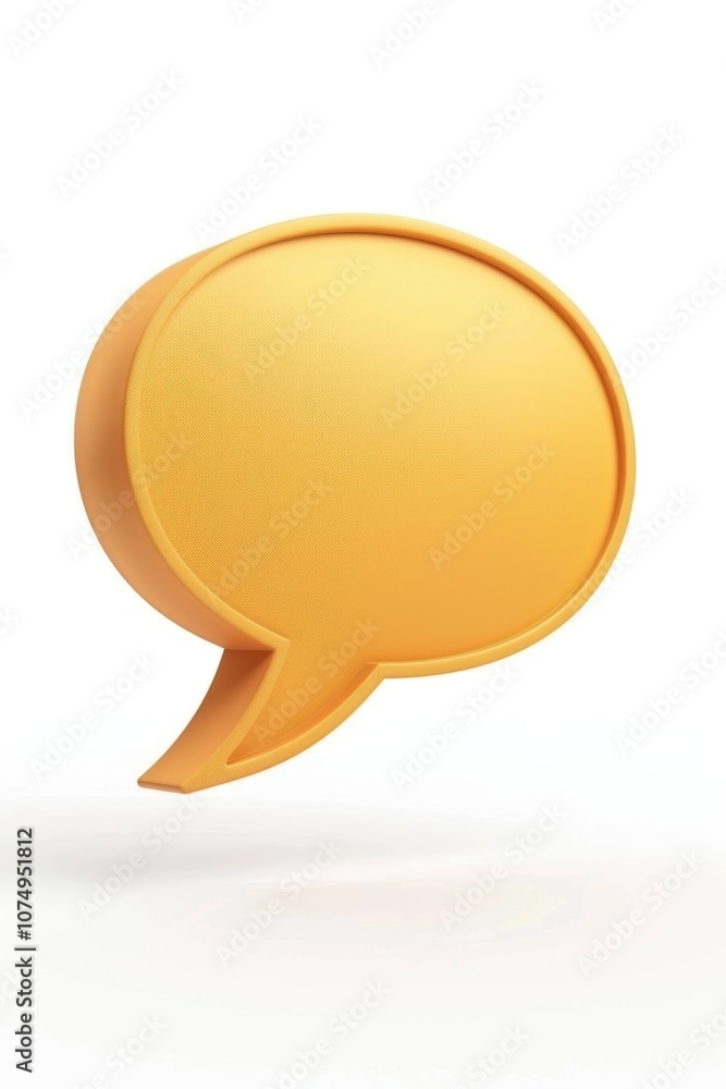 Aufkleber yellow speech bubble with a textured surface. the bubble is floating in the air and he is a symbol o