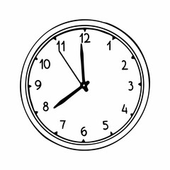 A Simple wall clock vector art  illustration 