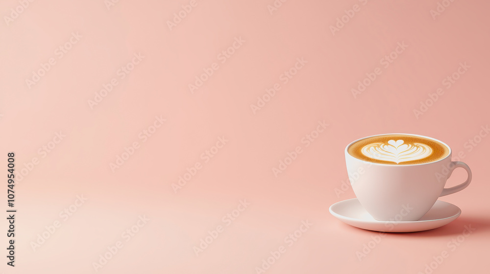 Poster smooth and elegant coffee latte art displayed on a gradient background capturing the aesthetic appea