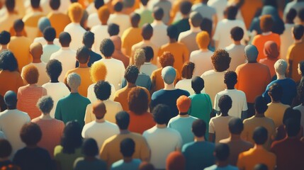 Group of diverse people gathering for a shared experience.