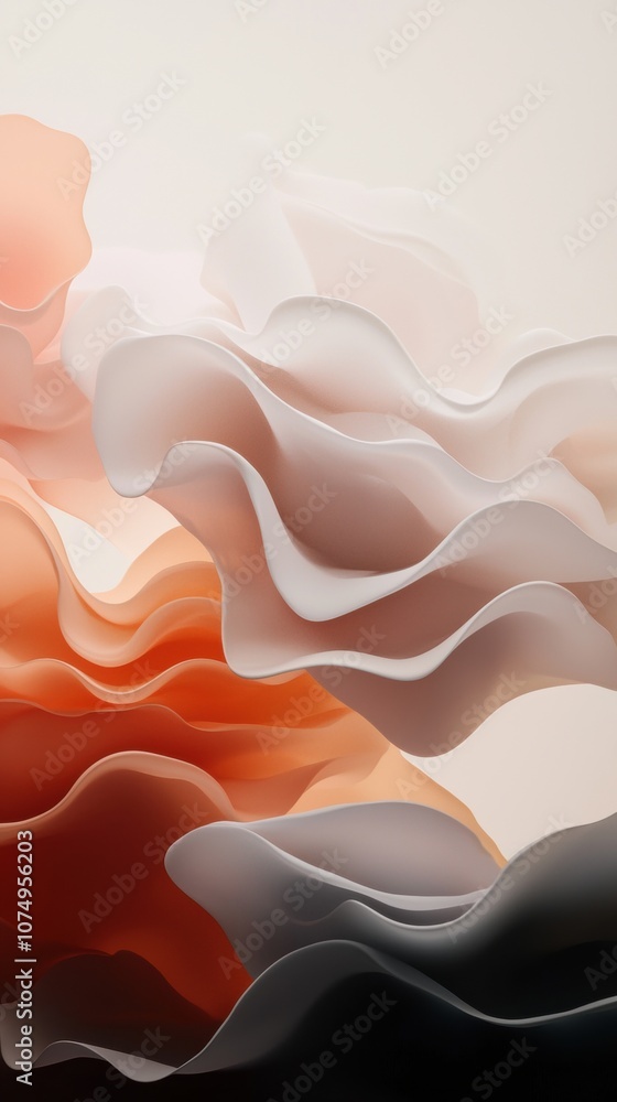 Poster the image is a close up of a wave with a pink and white color scheme