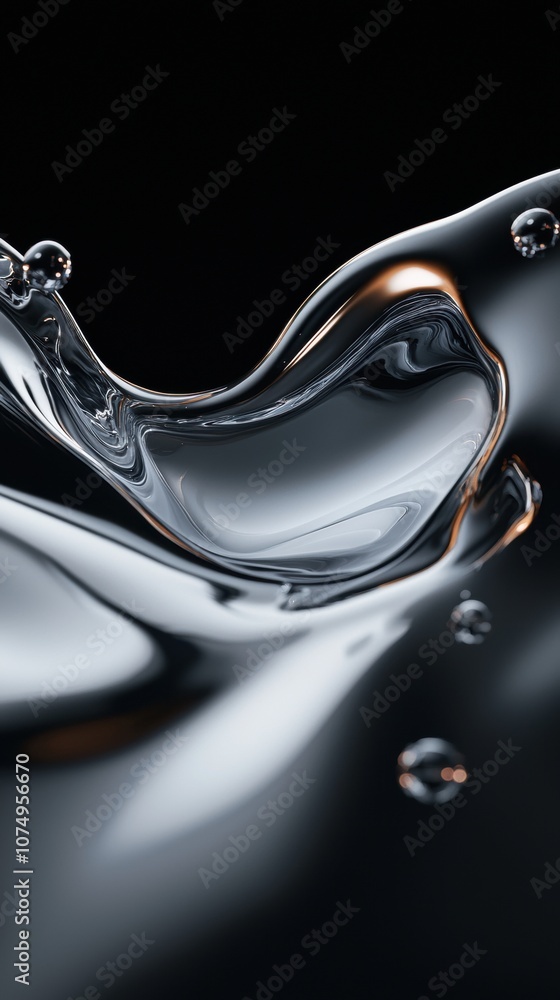 Poster a splash of water with a few bubbles floating in it