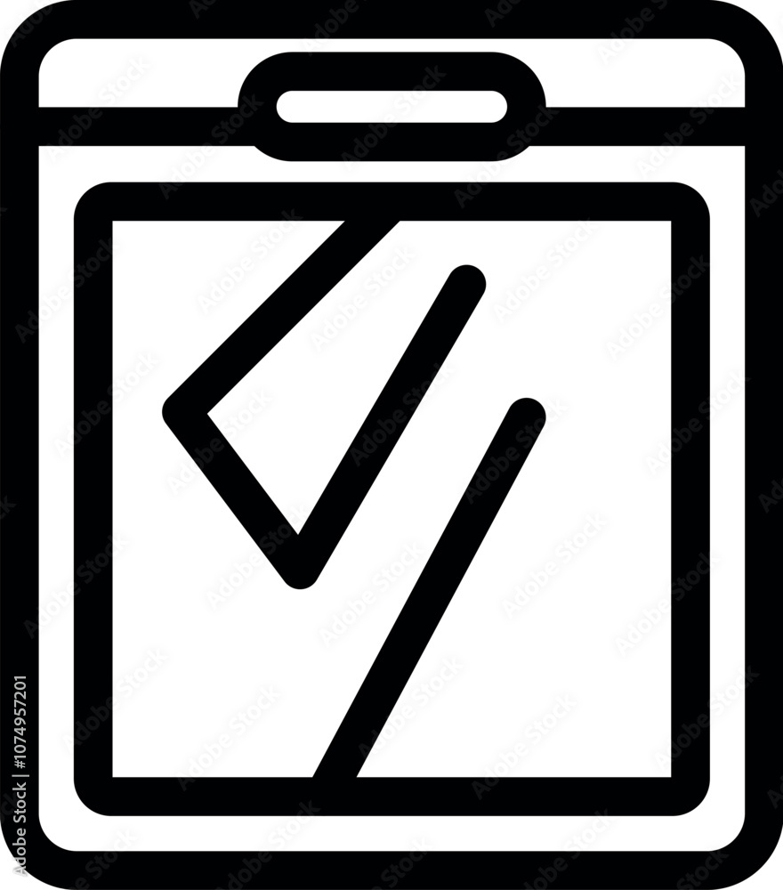 Poster mobile phone displaying validation check mark, symbolizing successful access or completion