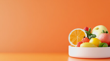 Vibrant Fresh Ingredients Displayed on a Smooth Gradient Table in a Arrangement – Perfect for Culinary or Healthy Lifestyle Themes