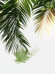 Fototapeta premium Palm trees in sunny day at beach