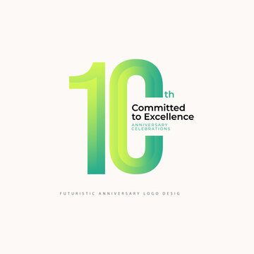 10 years anniversary celebrations logo concept