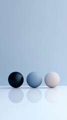 Three eggs are placed on a white background