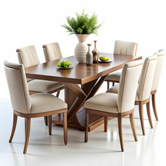 A dining table is a central piece for meals, often surrounded