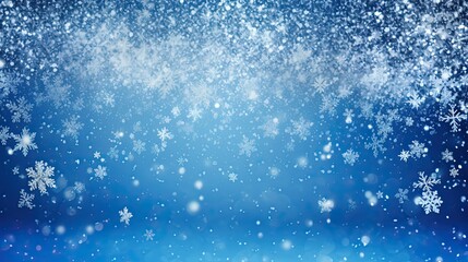 Fototapeta premium Christmas Snowflake Background with Blue Winter Wonderland Scene