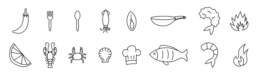 seafood icon kids doodle hand drawing childern drawing sketch 