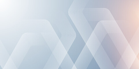 Fototapeta premium Digital hexagonal blue abstract background. Digital futuristic technology concept with hexagons. Geometric stripe line art design for poster, brochure, cover, banner, website, header